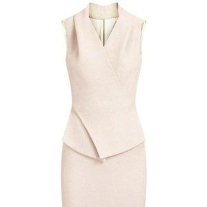 Roland Mouret Arlesey Dress Royal & Celebrity Designer in Beige Off White Sand